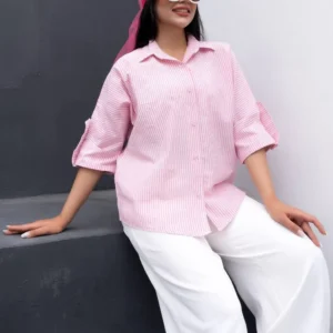 شومیز لینن راه راه