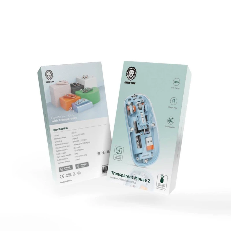 ماوس بی سیم گرین لاین مدل Transparent Mouse 2 2 ماوس بی سیم گرین لاین مدل Transparent Mouse 2